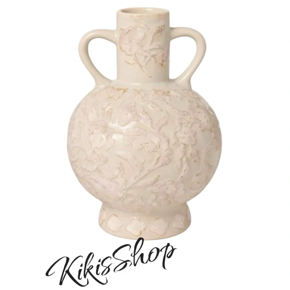 Floral Ceramic Vase Beige - Threshold designed with Studio McGee